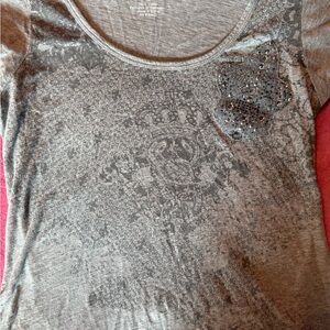 Gray Embellished Women's Top